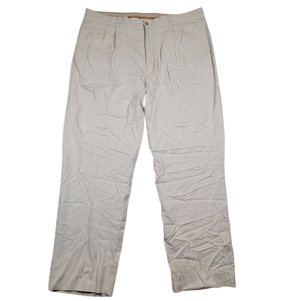 Tommy Bahama Men's‎ Silk Bamboo Trousers Sz 36x30 Beige Chino Pants